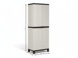 Full-Size Outdoor Storage Cabinet with Multi-Shelf - Cream