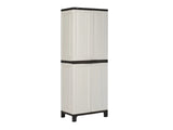 Full-Size Outdoor Storage Cabinet with Multi-Shelf - Cream