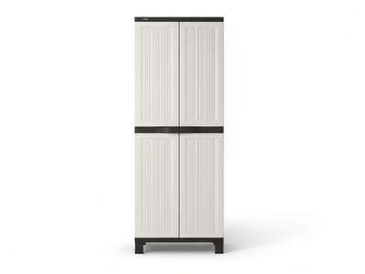Full-Size Outdoor Storage Cabinet with Multi-Shelf - Cream