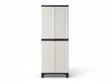 Full-Size Outdoor Storage Cabinet with Multi-Shelf - Cream