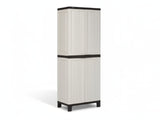 Full-Size Outdoor Storage Cabinet with Multi-Shelf - Cream