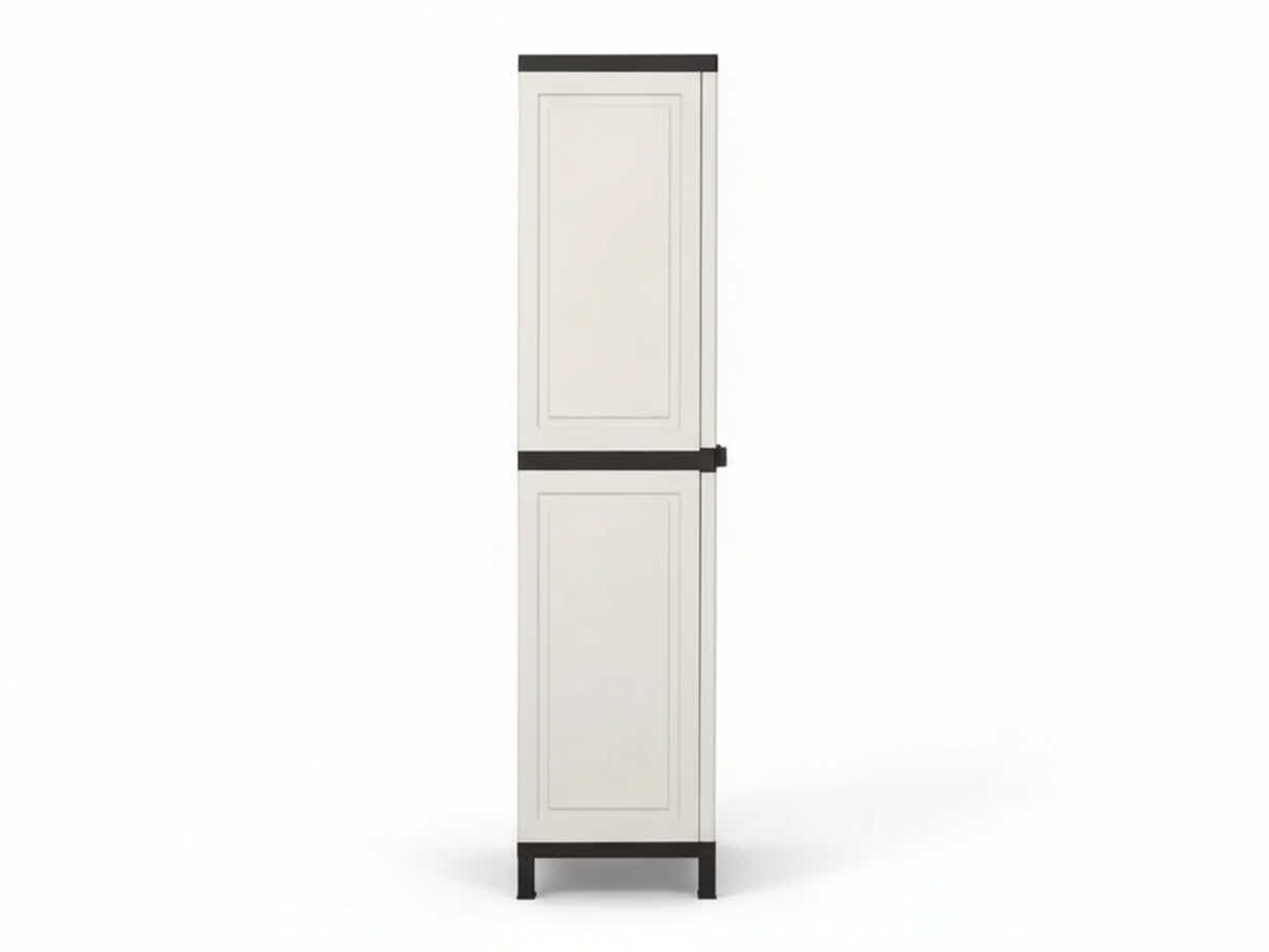 Full-Size Outdoor Storage Cabinet with Multi-Shelf - Cream