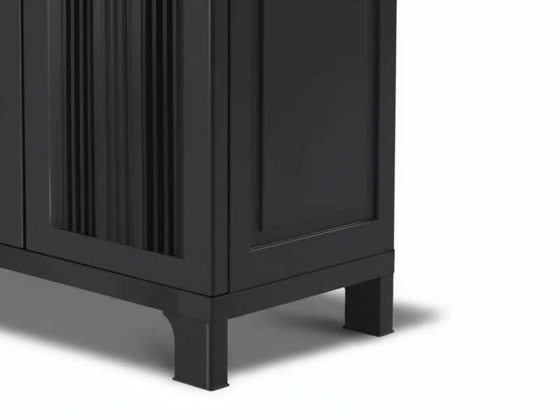 Full-Size Outdoor Storage Cabinet with Multi-Shelf - Black