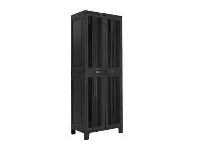 Full-Size Outdoor Storage Cabinet with Multi-Shelf - Black