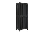 Full-Size Outdoor Storage Cabinet with Multi-Shelf - Black