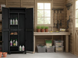 Full-Size Outdoor Storage Cabinet with Multi-Shelf - Black