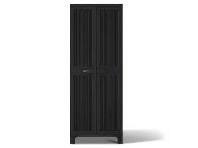 Full-Size Outdoor Storage Cabinet with Multi-Shelf - Black