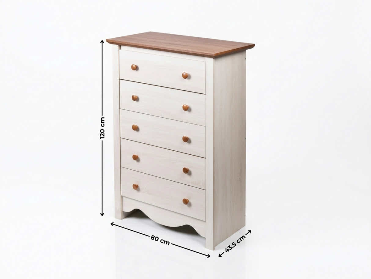 Walden 5-Drawer Chest - Set of 2