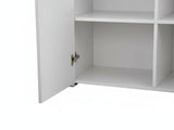 Glansig White 2-Door Buffet with LED Light - Set of 2