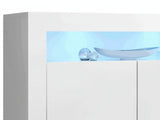 Glansig White 2-Door Buffet with LED Light - Set of 2