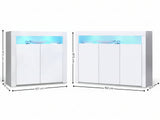 Glansig White Buffet with LED Light Combo