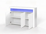 Glansig White Buffet with LED Light Combo