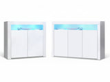Glansig White Buffet with LED Light Combo