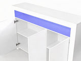 Glansig White Buffet with LED Light Combo