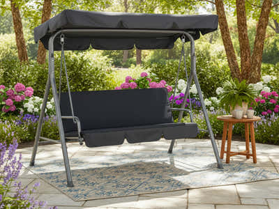 Swing Chair with Canopy - Grey