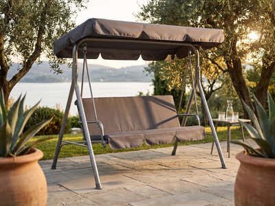 Swing Chair with Canopy - Grey