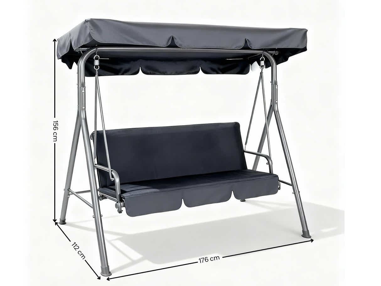Swing Chair with Canopy - Grey