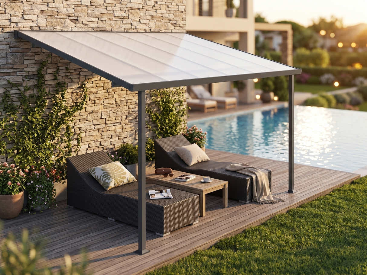 Aluminium Patio Canopy Grey - 10ft x 14ft