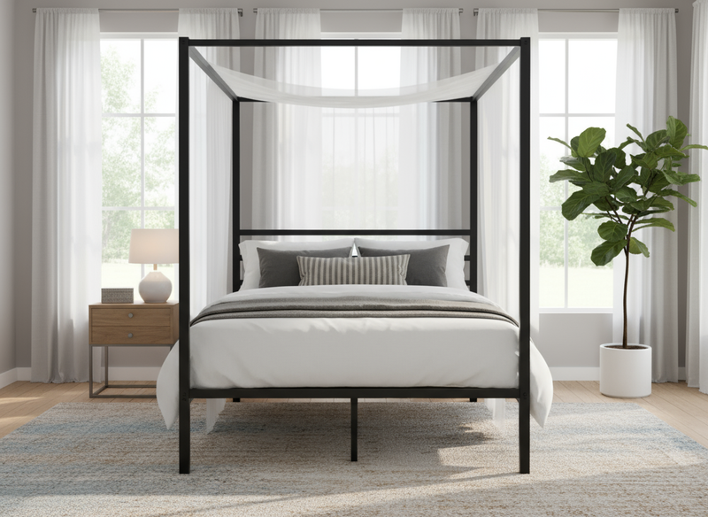 Canopy Bed Frame Black - Queen