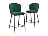 DS Velvet Bar Stool Green - Set of 2