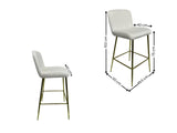 Velvet Bar Stool White - Set of 2