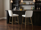 Velvet Bar Stool White - Set of 2