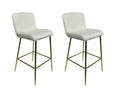 Velvet Bar Stool White - Set of 2