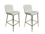 Velvet Bar Stool White - Set of 2