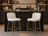 Velvet Bar Stool White - Set of 2