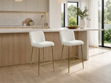 Velvet Bar Stool White - Set of 2