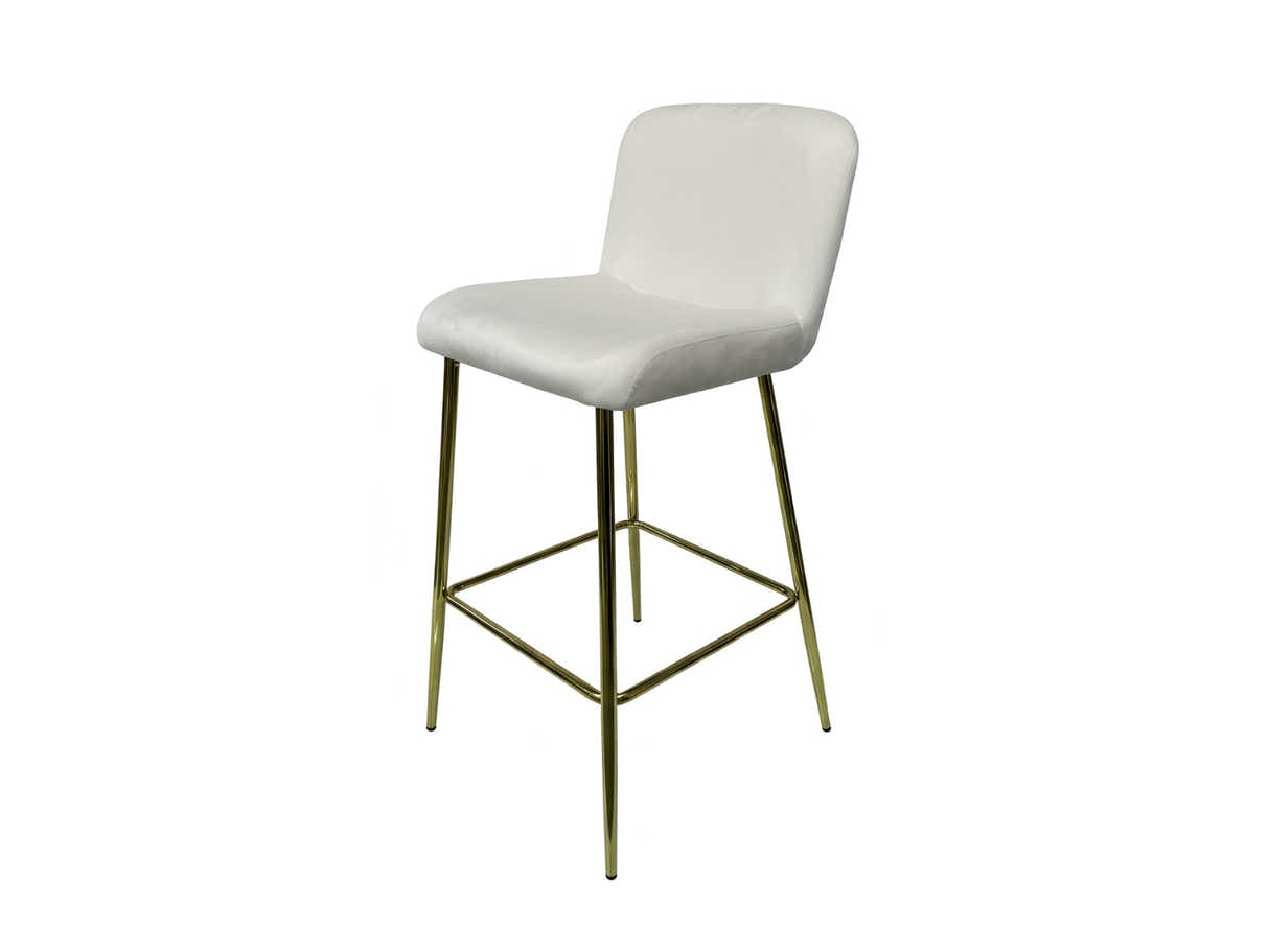 Velvet Bar Stool White - Set of 2