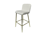 Velvet Bar Stool White - Set of 2