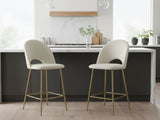 Velvet Bar Stool White - Set of 2