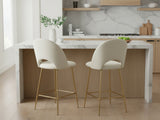 Velvet Bar Stool White - Set of 2
