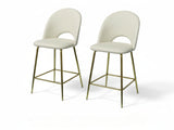 Velvet Bar Stool White - Set of 2