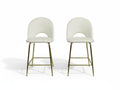 Velvet Bar Stool White - Set of 2