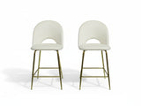 Velvet Bar Stool White - Set of 2