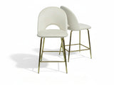 Velvet Bar Stool White - Set of 2