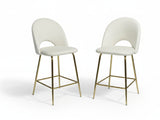 Velvet Bar Stool White - Set of 2