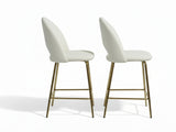Velvet Bar Stool White - Set of 2