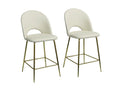 Velvet Bar Stool White - Set of 2