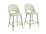 Velvet Bar Stool White - Set of 2