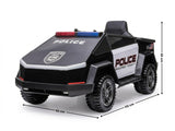 Kids Ride On Police Truck Tesla Cyber Style - Black