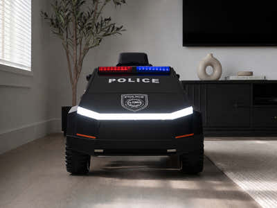 Kids Ride On Police Truck Tesla Cyber Style - Black