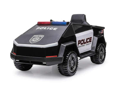 Kids Ride On Police Truck Tesla Cyber Style - Black