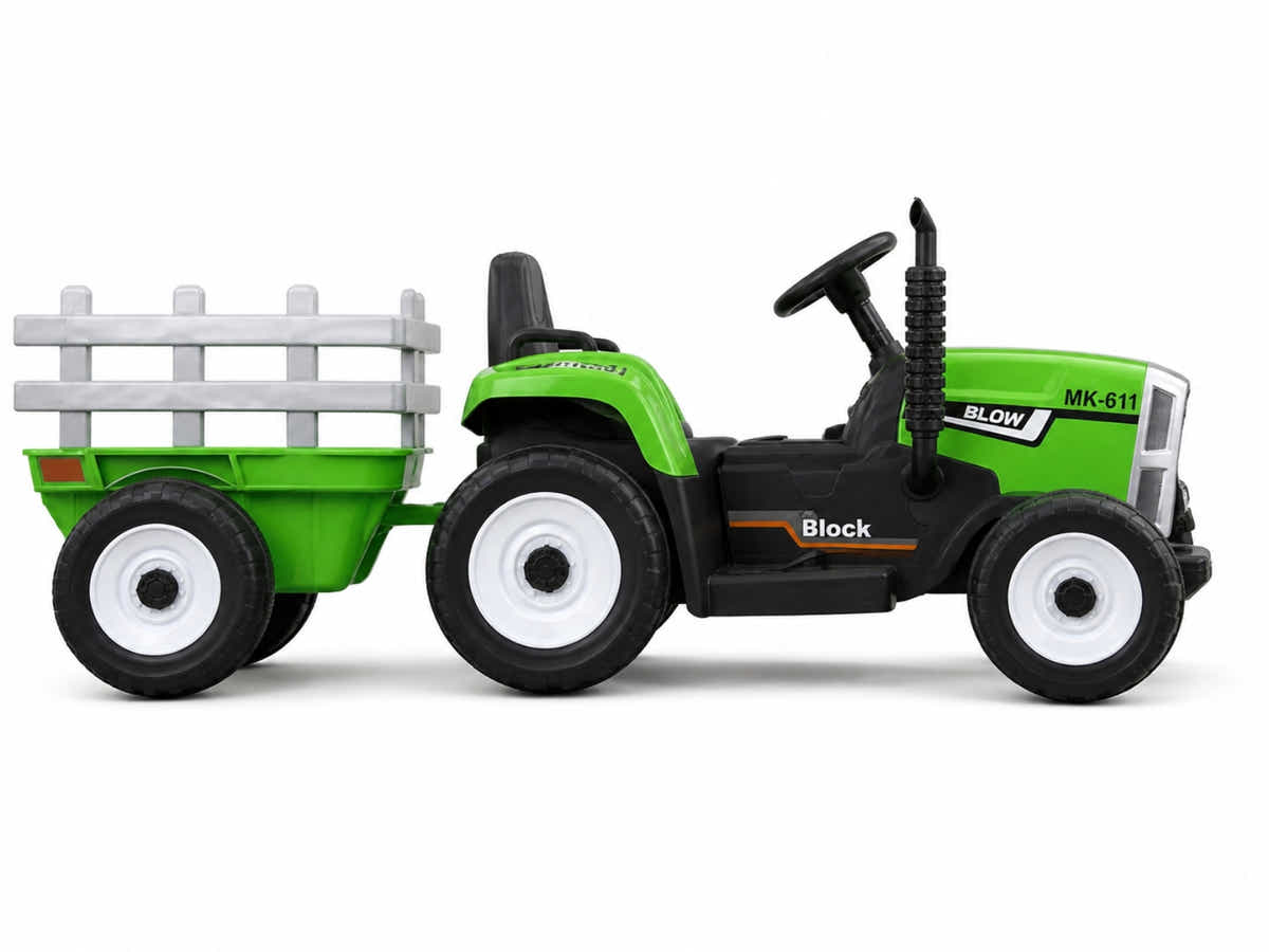 Kids Ride On Tractor with Trailer - Green