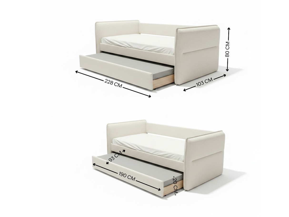Bora Pull Out Day Bed - Cream
