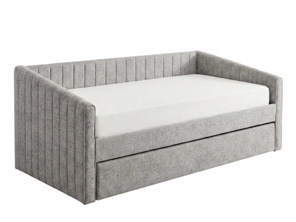 Ainsley Velvet Pull Out Day Bed - Grey