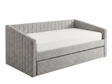 Ainsley Velvet Pull Out Day Bed - Grey