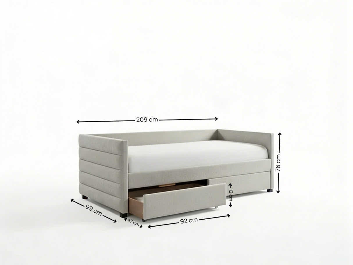 Aquilo Day Bed With Drawers - Slate